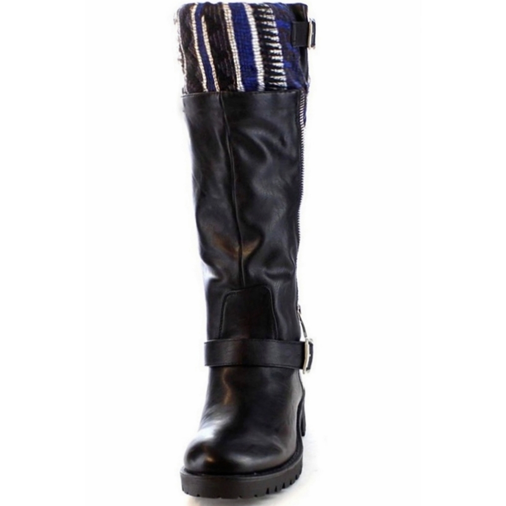 New! Moto Boot Tribal Fabric & Leather 8.5 - Picture 3 of 6